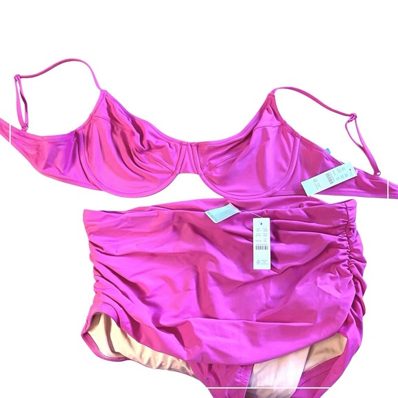 J. Crew Other - J Crew Women's Ruched high-rise full-coverage bikini XXL and Underwire Top 38D